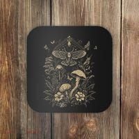 Cute Fairycore Floral Moth Aesthetic Coaster thumb 0