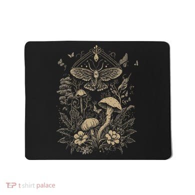 Cute Fairycore Floral Moth Aesthetic Mousepad
