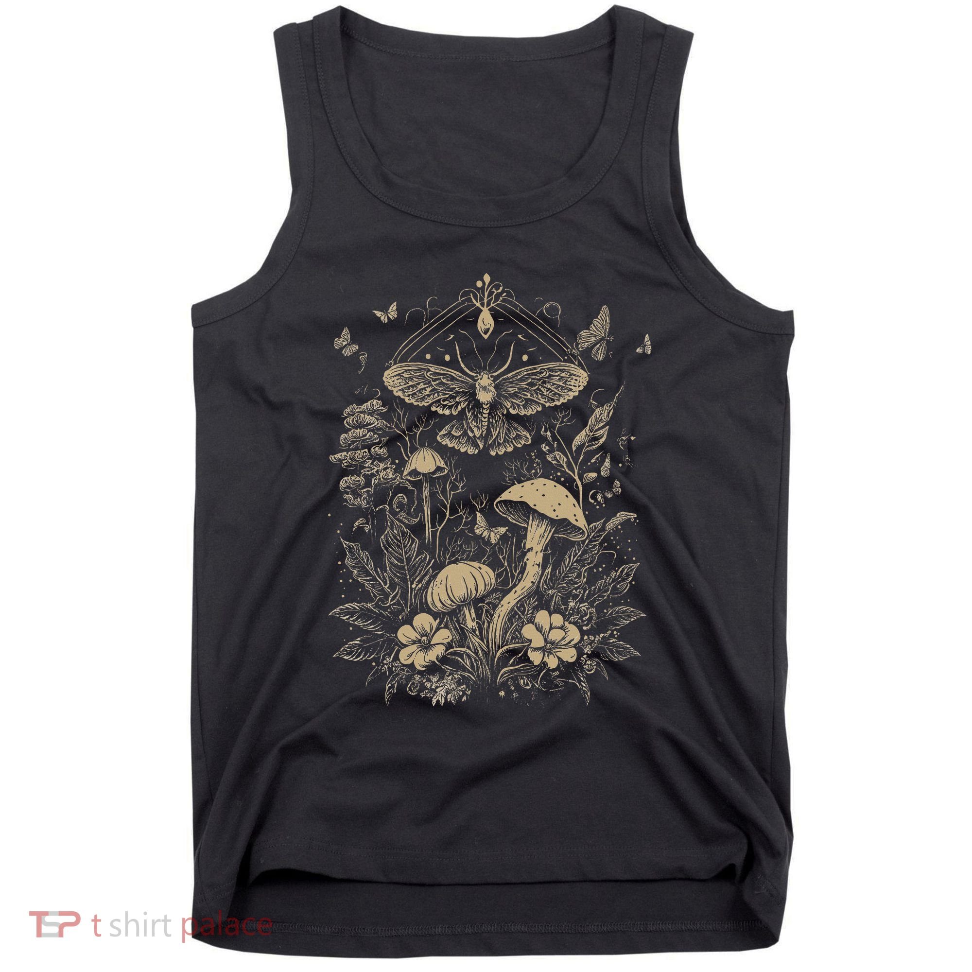 Cute Fairycore Floral Moth Aesthetic Tank Top