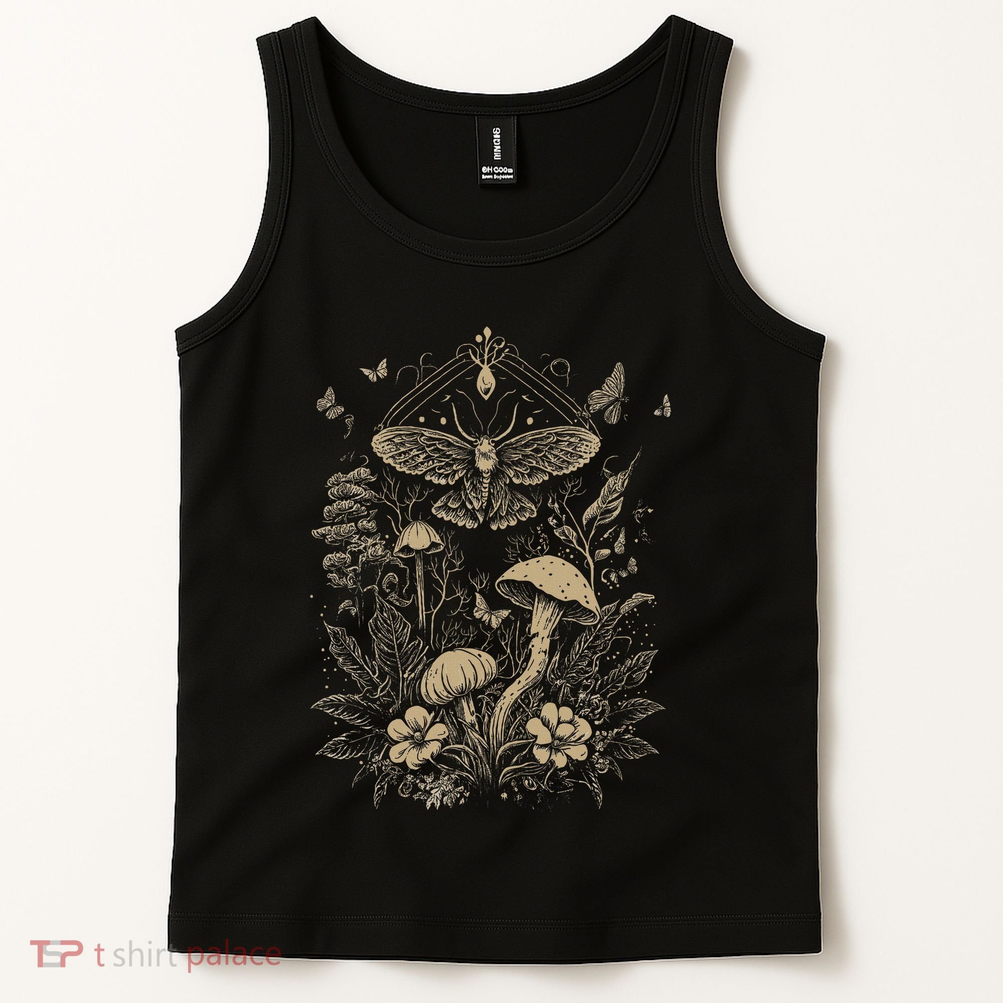 Cute Fairycore Floral Moth Aesthetic Tank Top