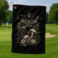 Cute Fairycore Floral Moth Aesthetic Golf Towel thumb 1