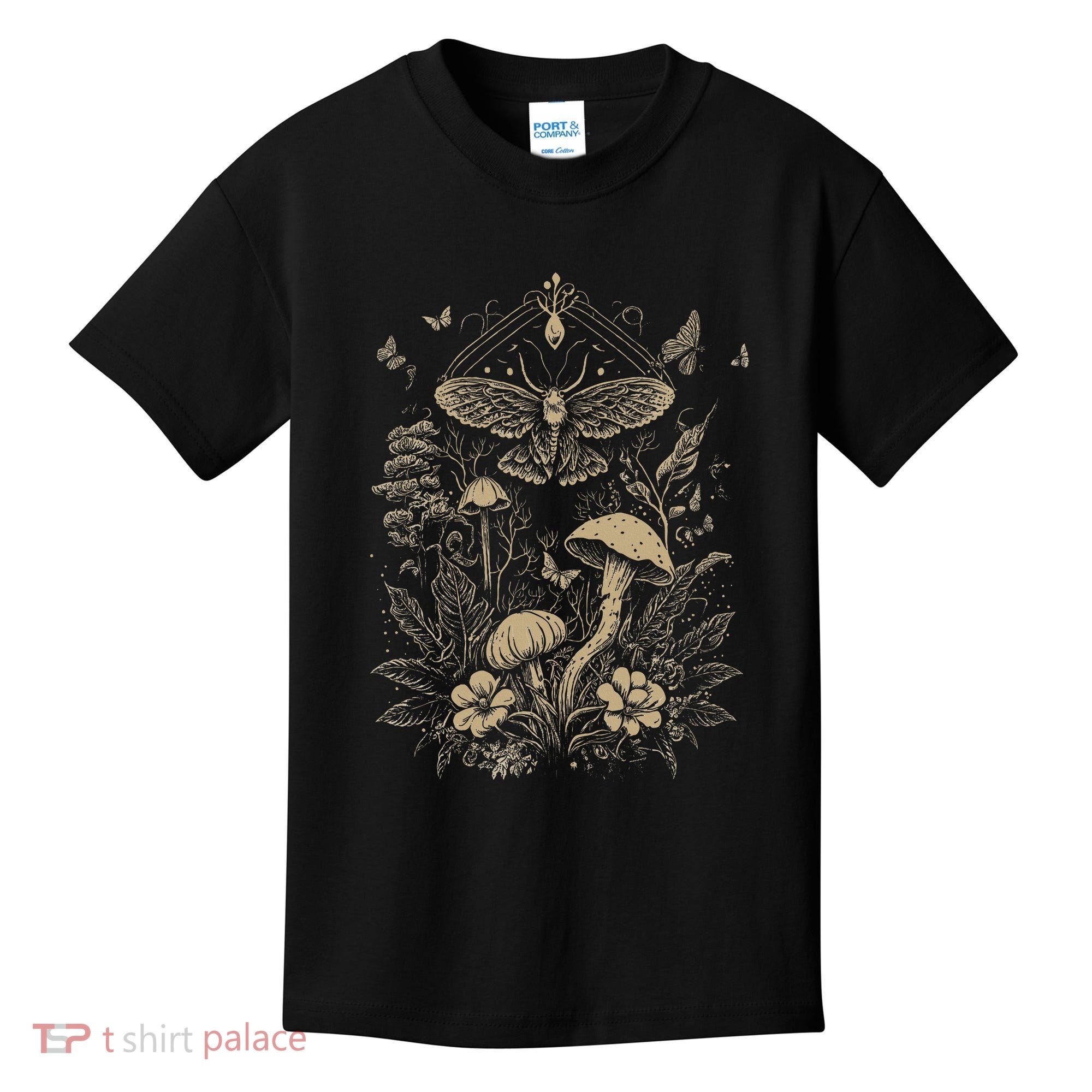 Cute Fairycore Floral Moth Aesthetic Kids T-Shirt