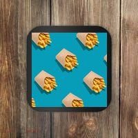 Cute Funny French Fry Fries Pastern Coaster thumb 0