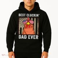 Chicken Funny Farm Best Cluckin' Dad Ever Chicken Hoodie thumb 2