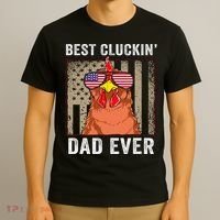 Chicken Funny Farm Best Cluckin' Dad Ever Chicken T-Shirt thumb 3