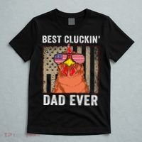 Chicken Funny Farm Best Cluckin' Dad Ever Chicken T-Shirt thumb 5