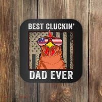 Chicken Funny Farm Best Cluckin' Dad Ever Chicken Coaster thumb 0