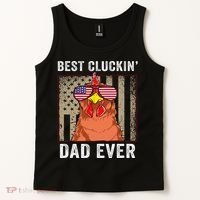 Chicken Funny Farm Best Cluckin' Dad Ever Chicken Tank Top thumb 2