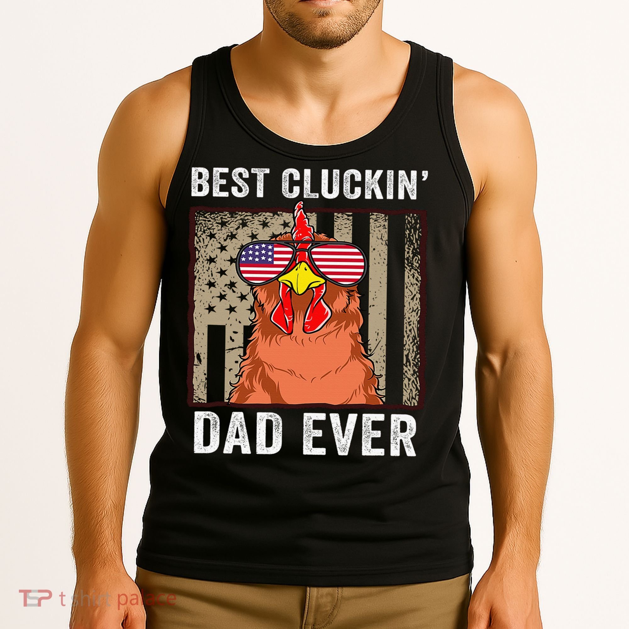 Chicken Funny Farm Best Cluckin' Dad Ever Chicken Tank Top