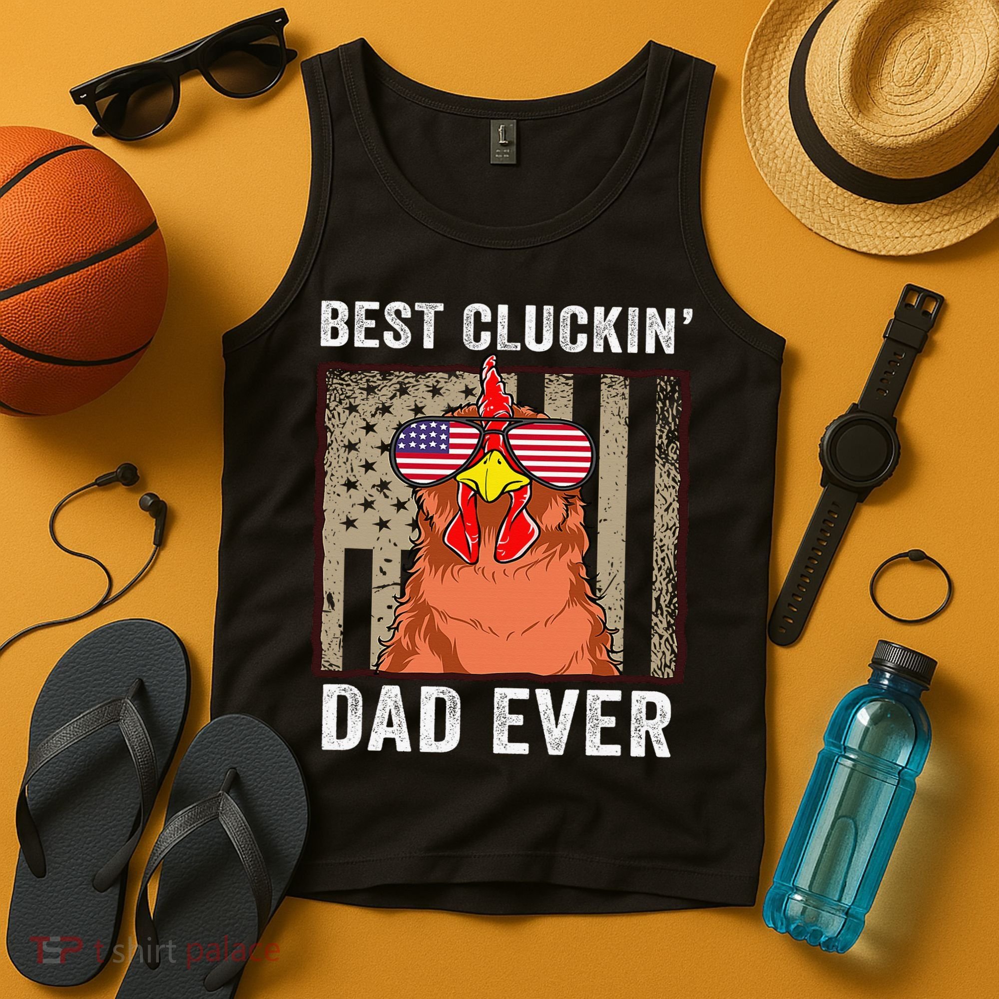 Chicken Funny Farm Best Cluckin' Dad Ever Chicken Tank Top