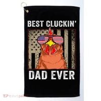 Chicken Funny Farm Best Cluckin' Dad Ever Chicken Golf Towel thumb 0
