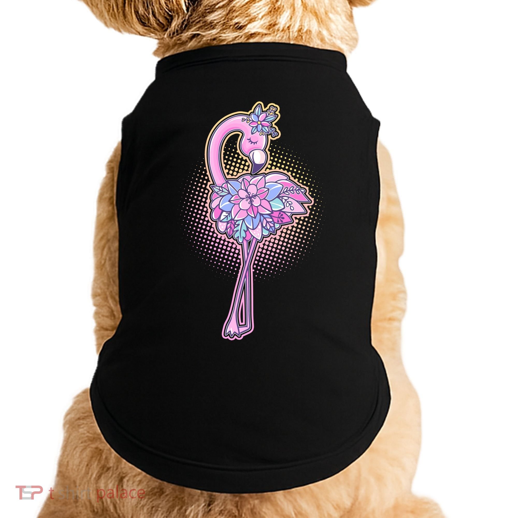 Cute Floral Flamingo Doggie Tank