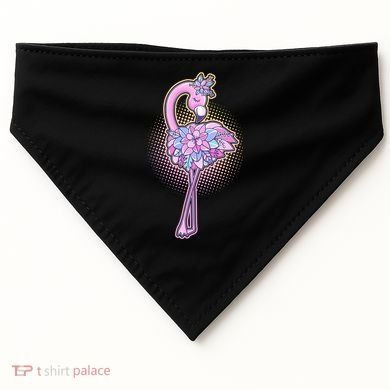 Cute Floral Flamingo USA-Made Doggie Bandana