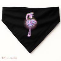 Cute Floral Flamingo USA-Made Doggie Bandana thumb 0