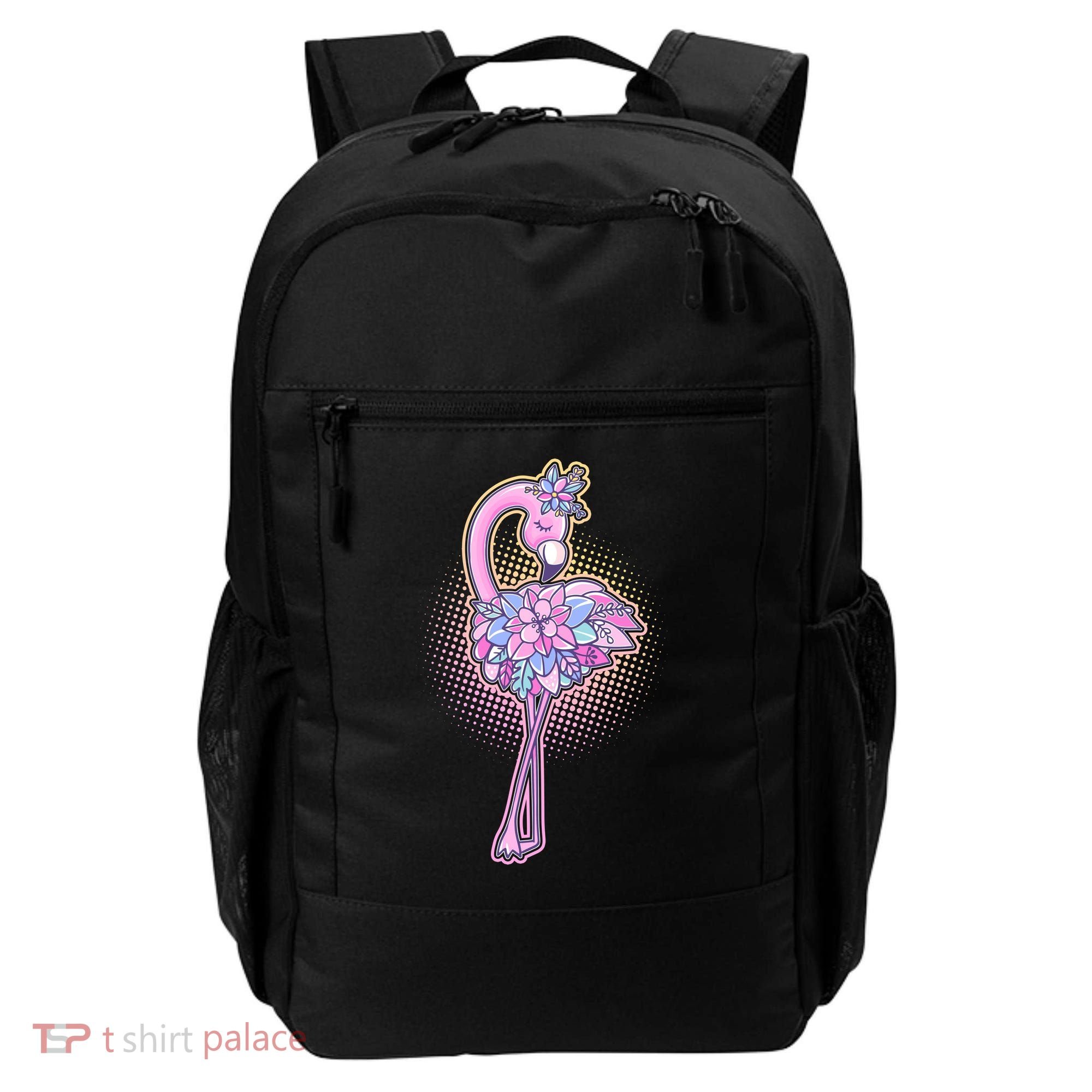 Cute Floral Flamingo Backpack