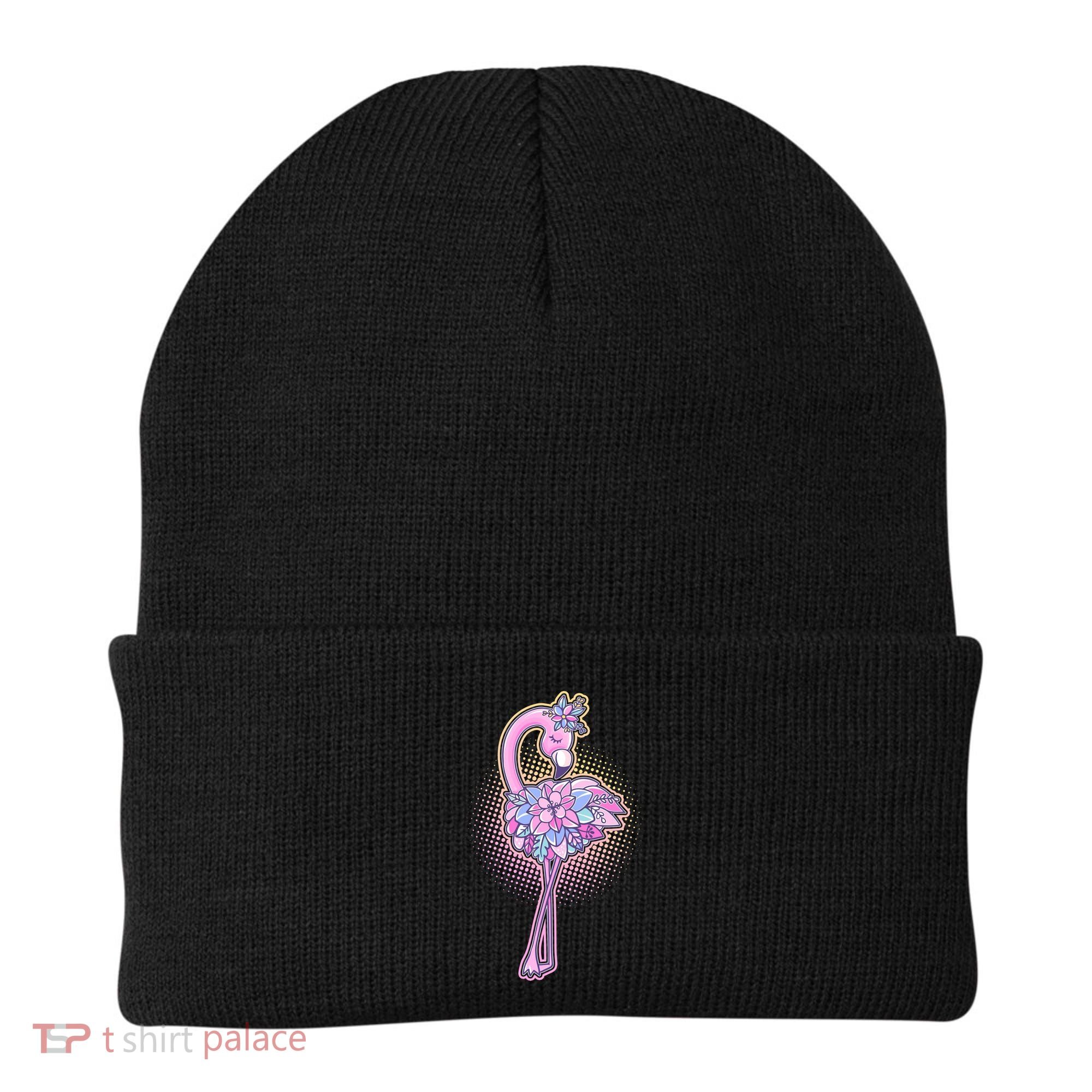 Cute Floral Flamingo Beanie