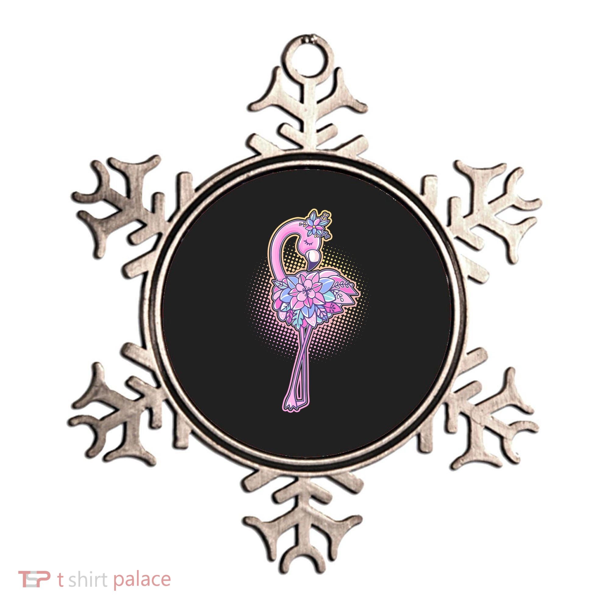 Cute Floral Flamingo Ornament