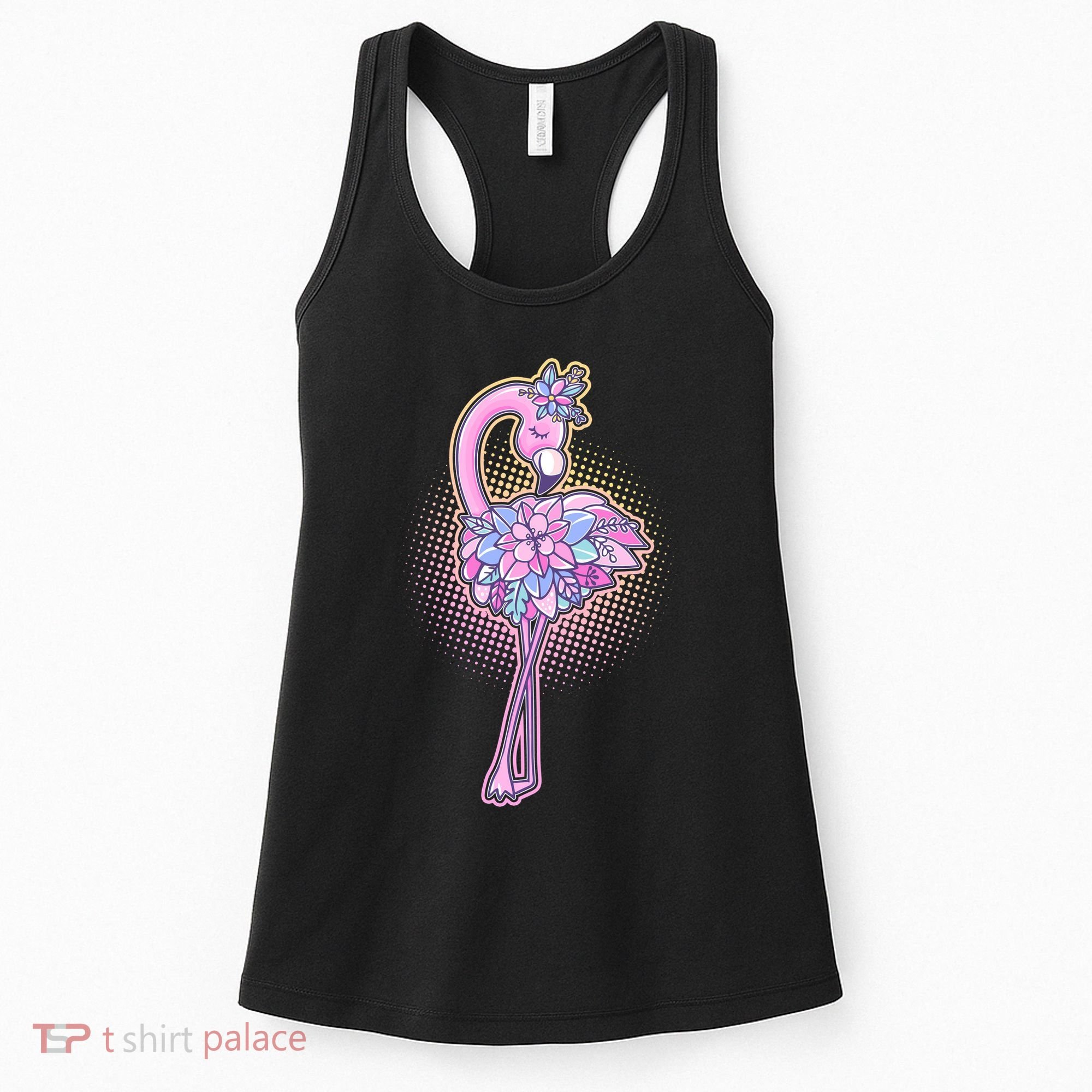 Cute Floral Flamingo Women's Tank Top