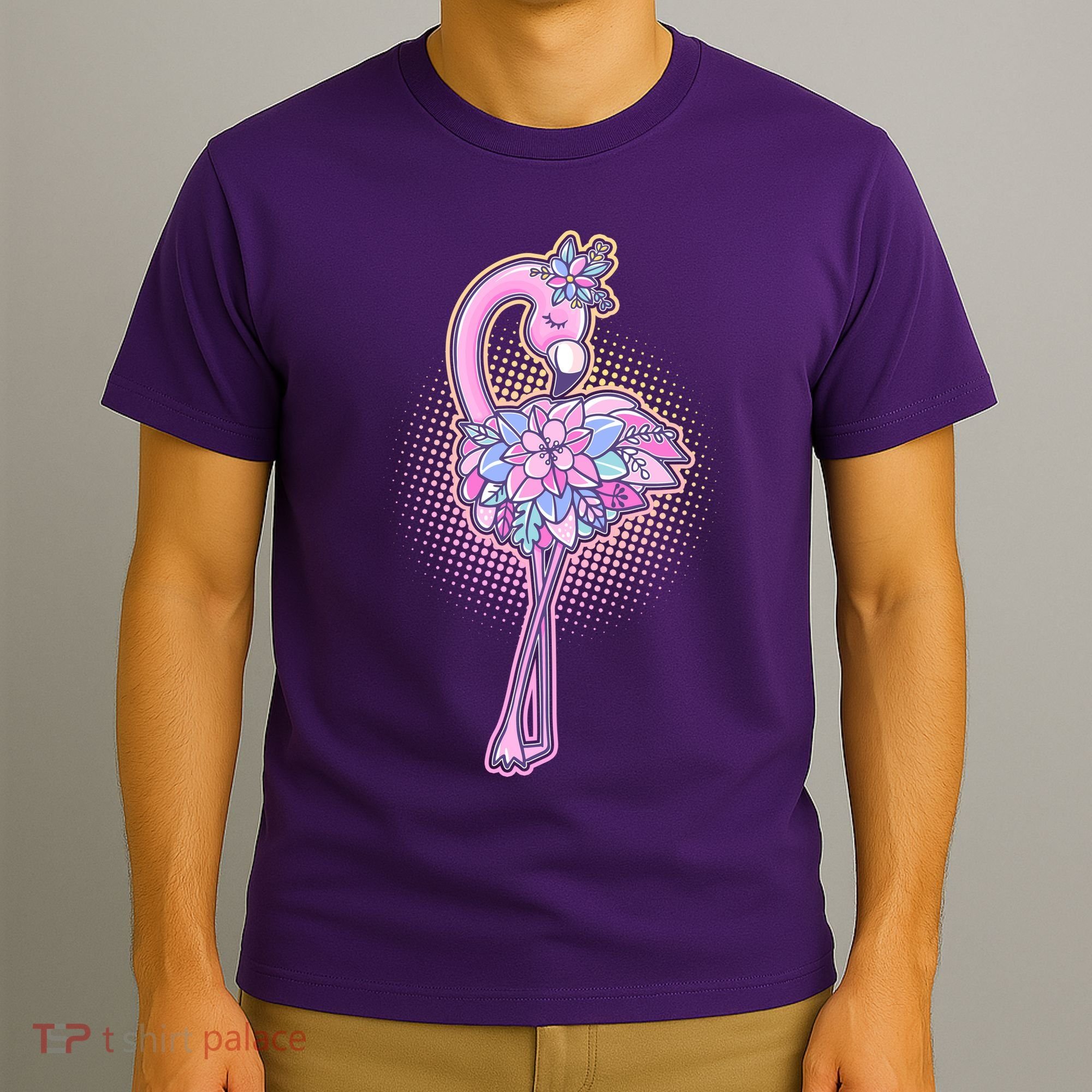 Cute Floral Flamingo T-Shirt