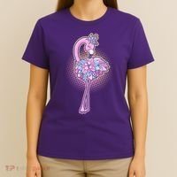 Cute Floral Flamingo T-Shirt thumb 4