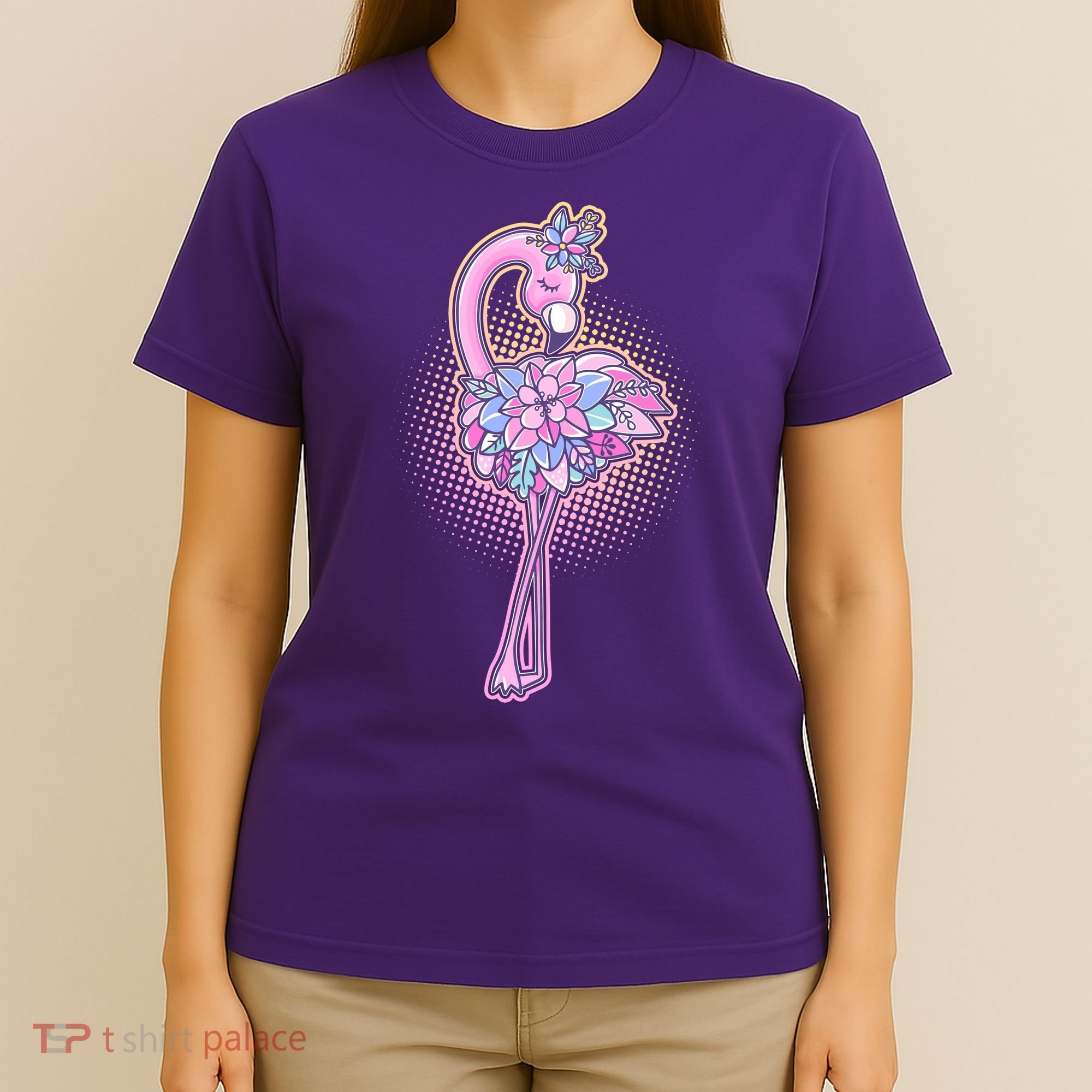 Cute Floral Flamingo T-Shirt