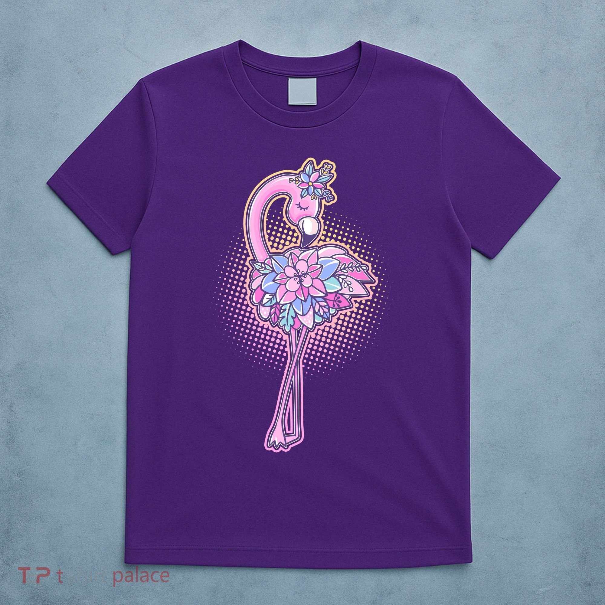 Cute Floral Flamingo T-Shirt