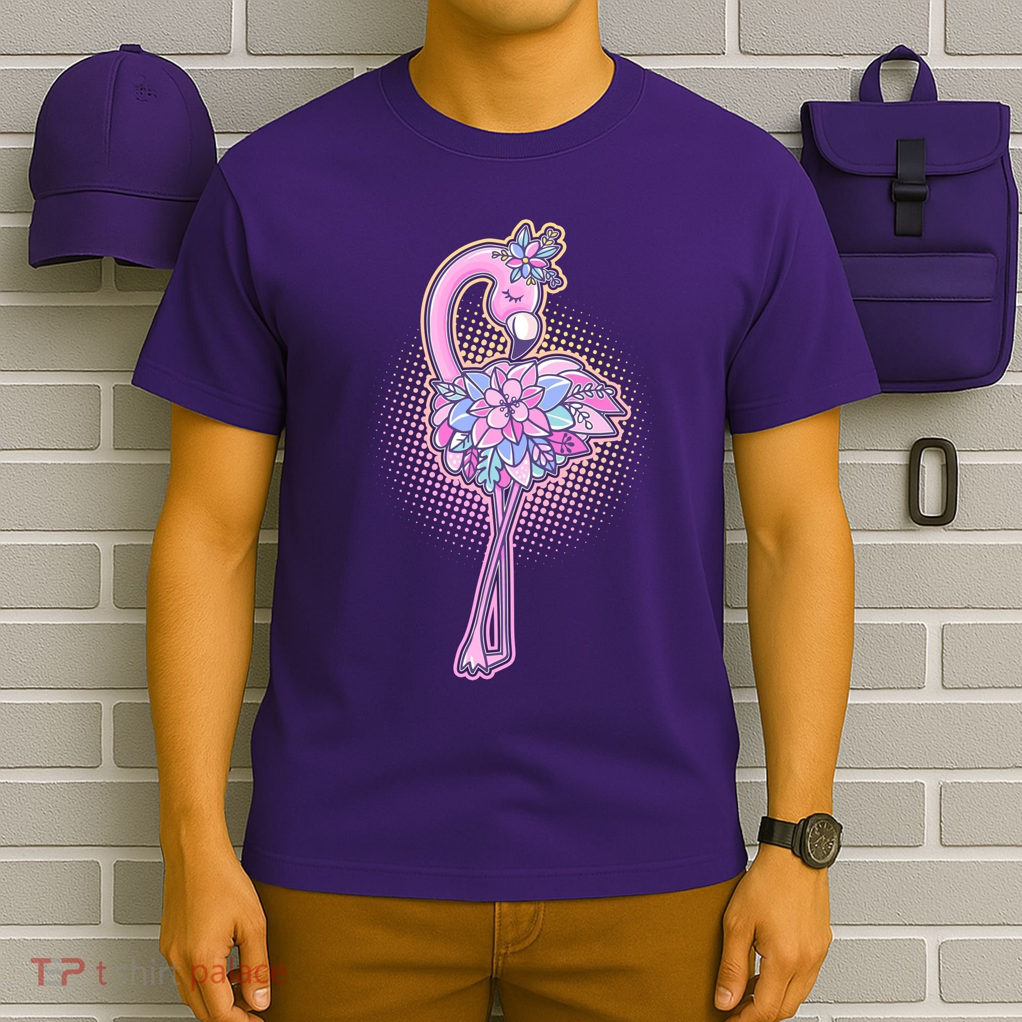 Cute Floral Flamingo T-Shirt