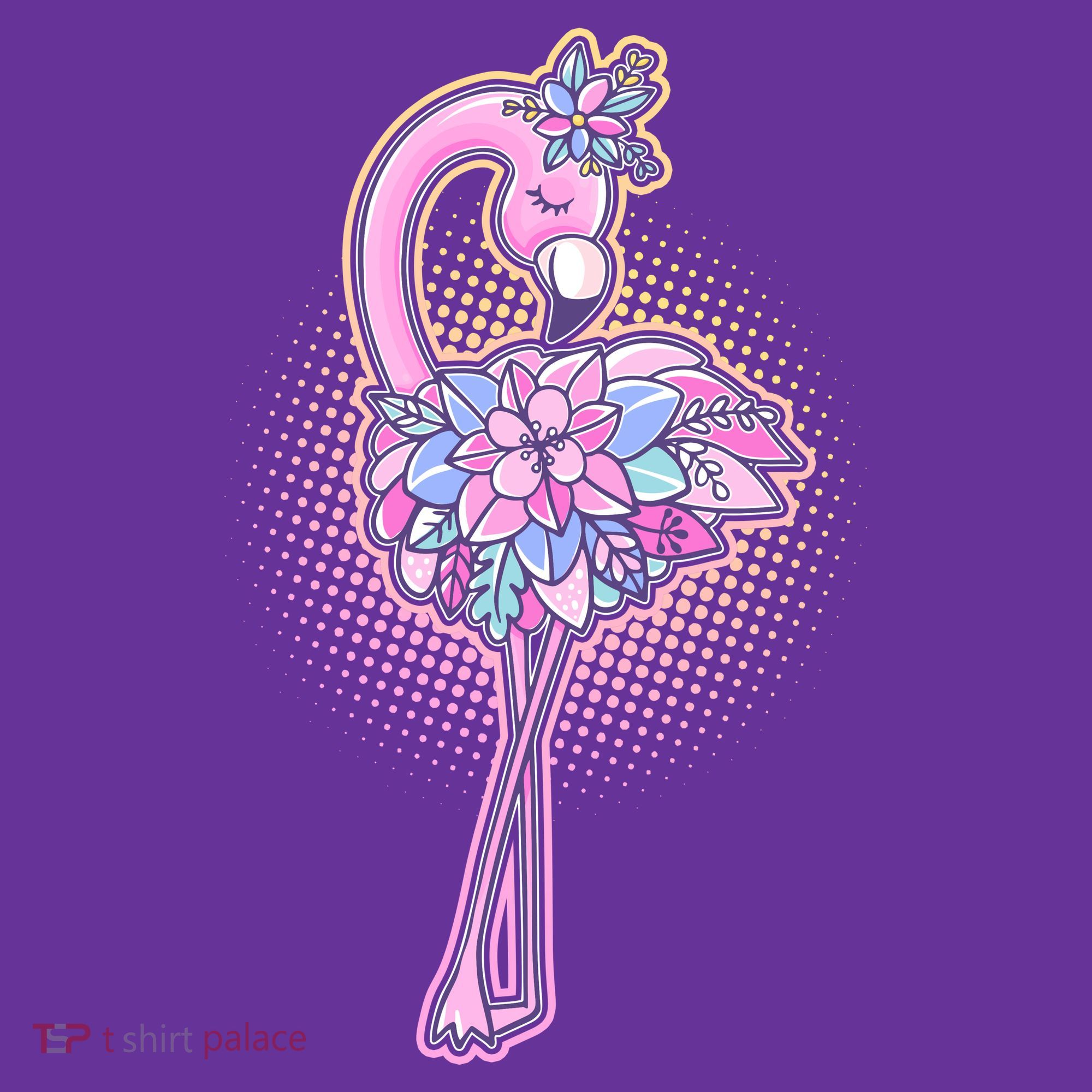 Cute Floral Flamingo T-Shirt