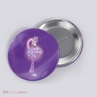 Cute Floral Flamingo Button thumb 0