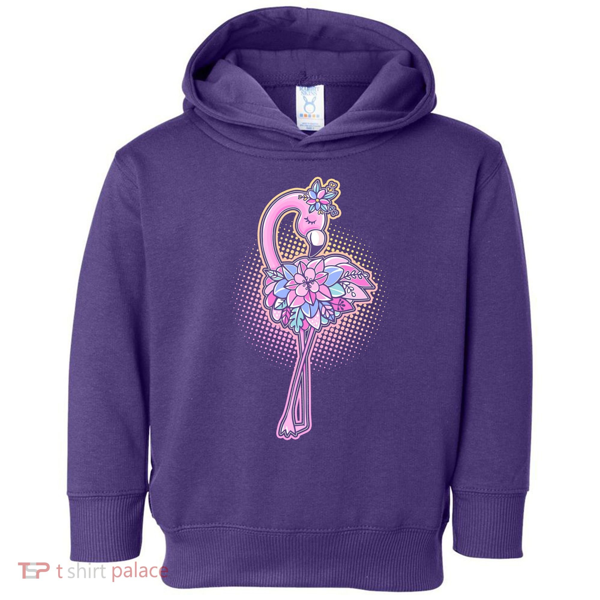 Cute Floral Flamingo Toddler Hoodie