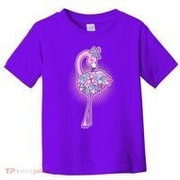 Cute Floral Flamingo Toddler T-Shirt thumb 0