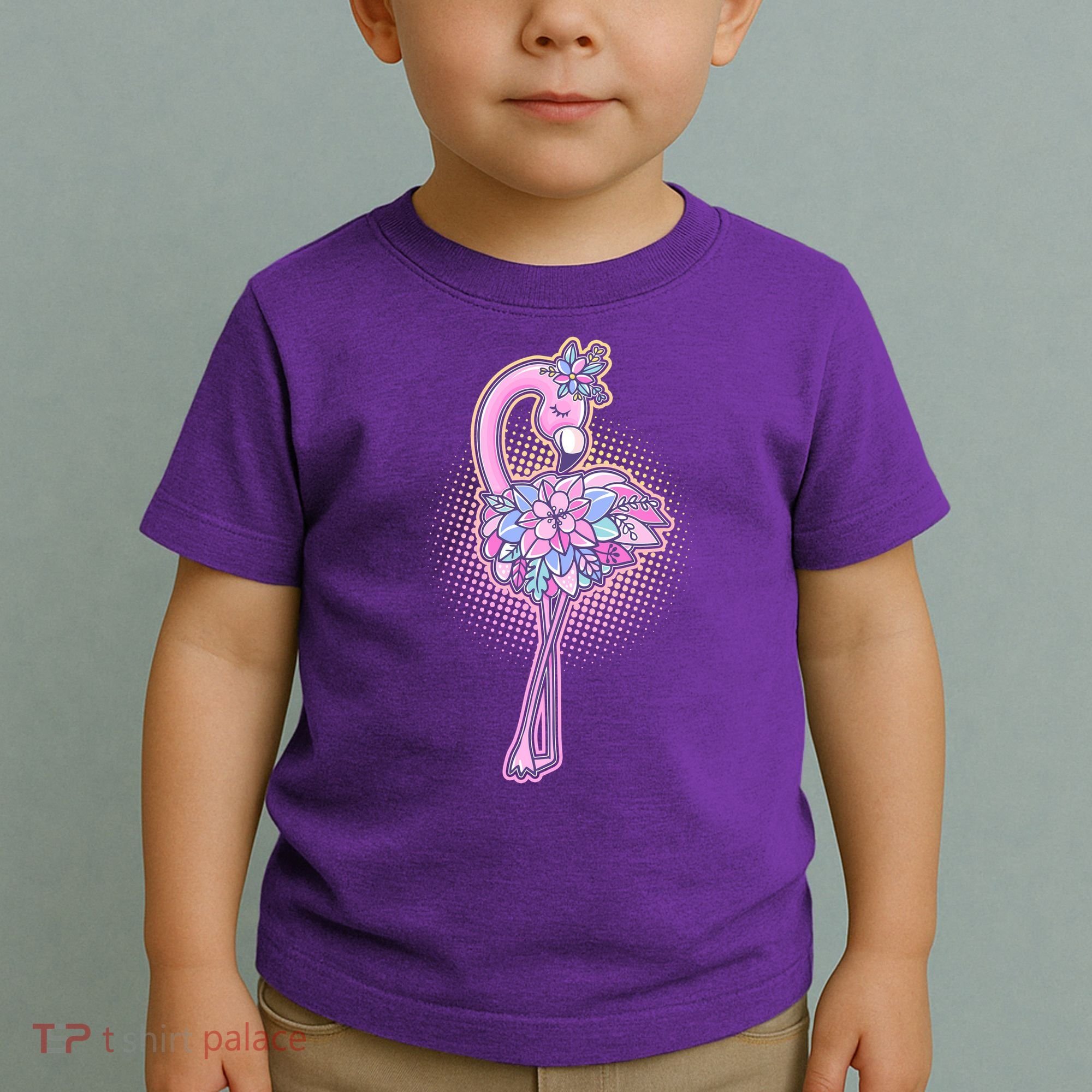 Cute Floral Flamingo Toddler T-Shirt