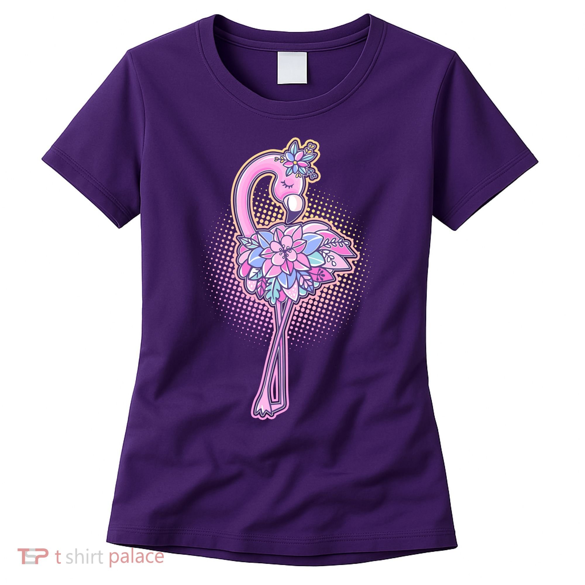 Cute Floral Flamingo Women's T-Shirt