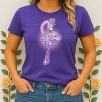 Cute Floral Flamingo Women's T-Shirt thumb 2