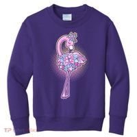 Cute Floral Flamingo Kids Sweatshirt thumb 0