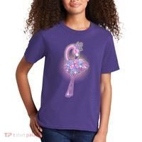 Cute Floral Flamingo Kids T-Shirt thumb 2