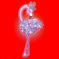 Cute Floral Flamingo Santa Hat thumb 1