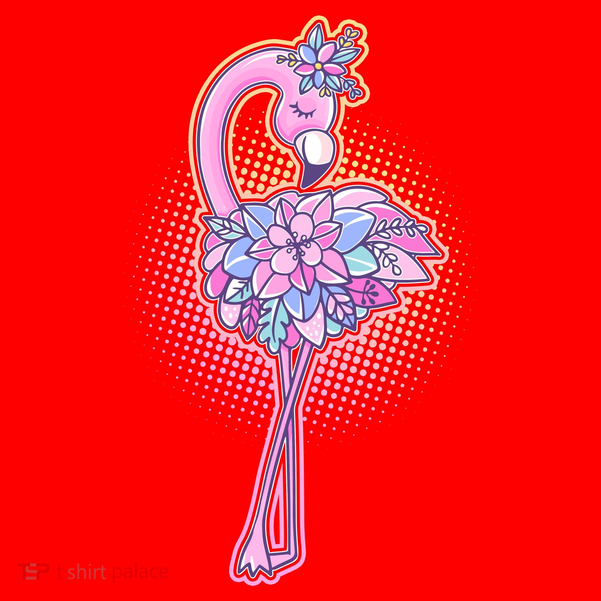 Cute Floral Flamingo Santa Hat