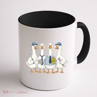 Cute Funny Father's Day Goose Group Coffee Mug thumb 1