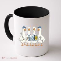 Cute Funny Father's Day Goose Group Coffee Mug thumb 0