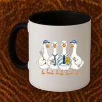 Cute Funny Father's Day Goose Group Coffee Mug thumb 2
