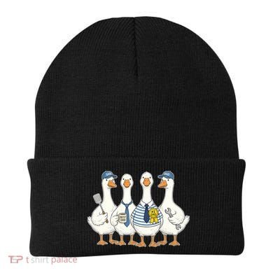 Cute Funny Father's Day Goose Group Beanie