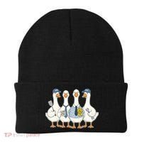 Cute Funny Father's Day Goose Group Beanie thumb 0