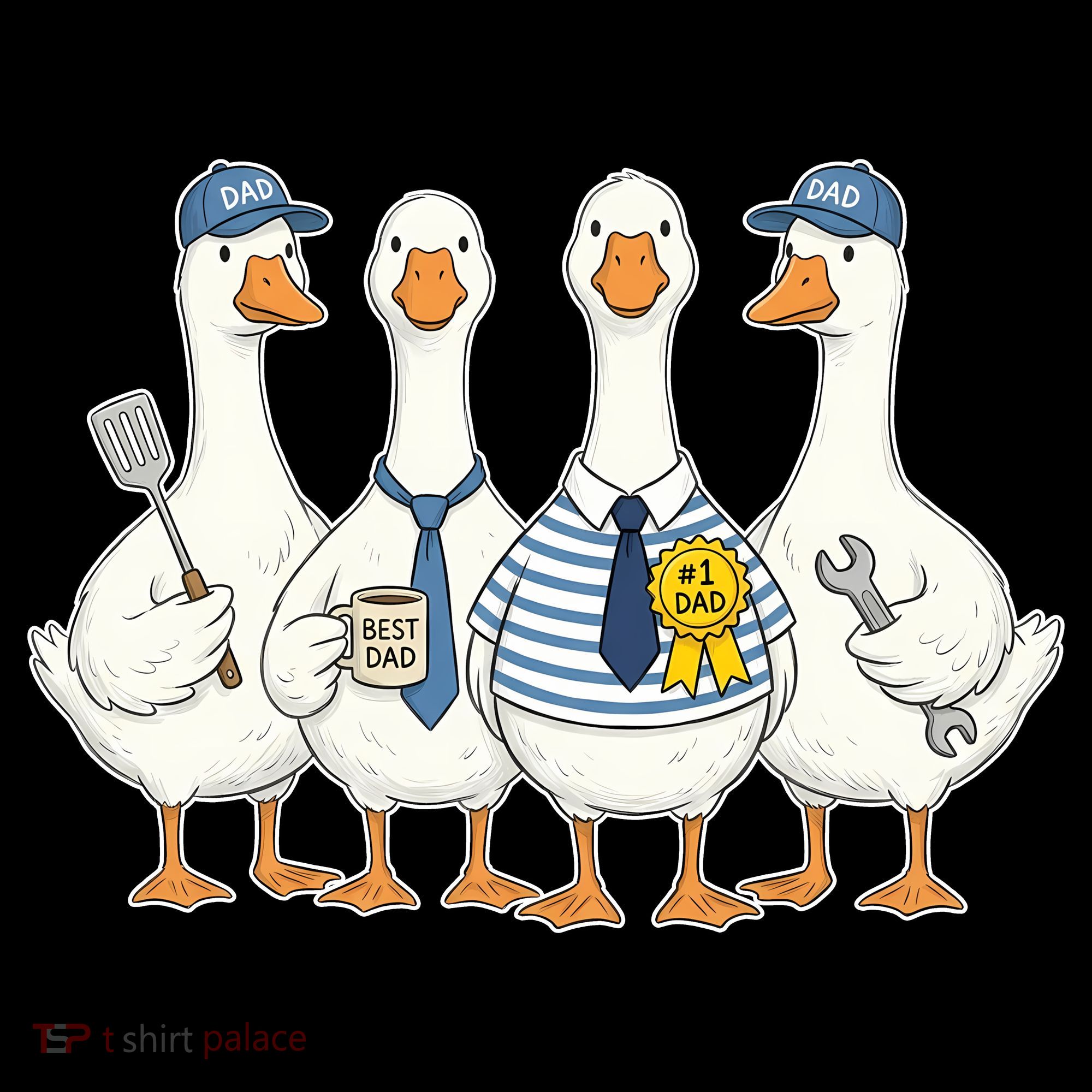 Cute Funny Father's Day Goose Group Ornament