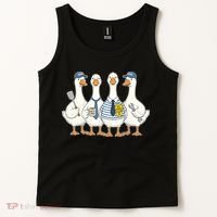 Cute Funny Father's Day Goose Group Tank Top thumb 2