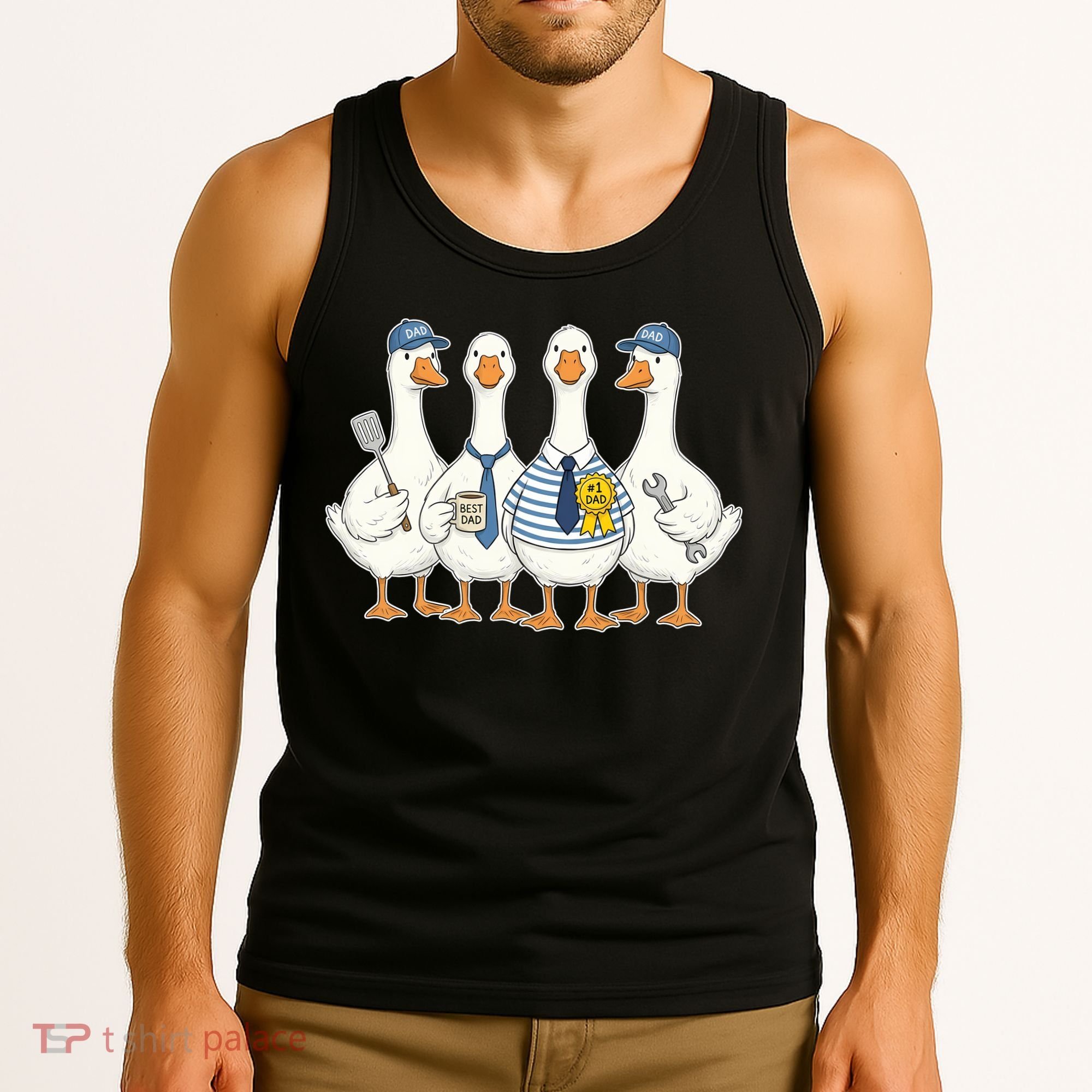 Cute Funny Father's Day Goose Group Tank Top