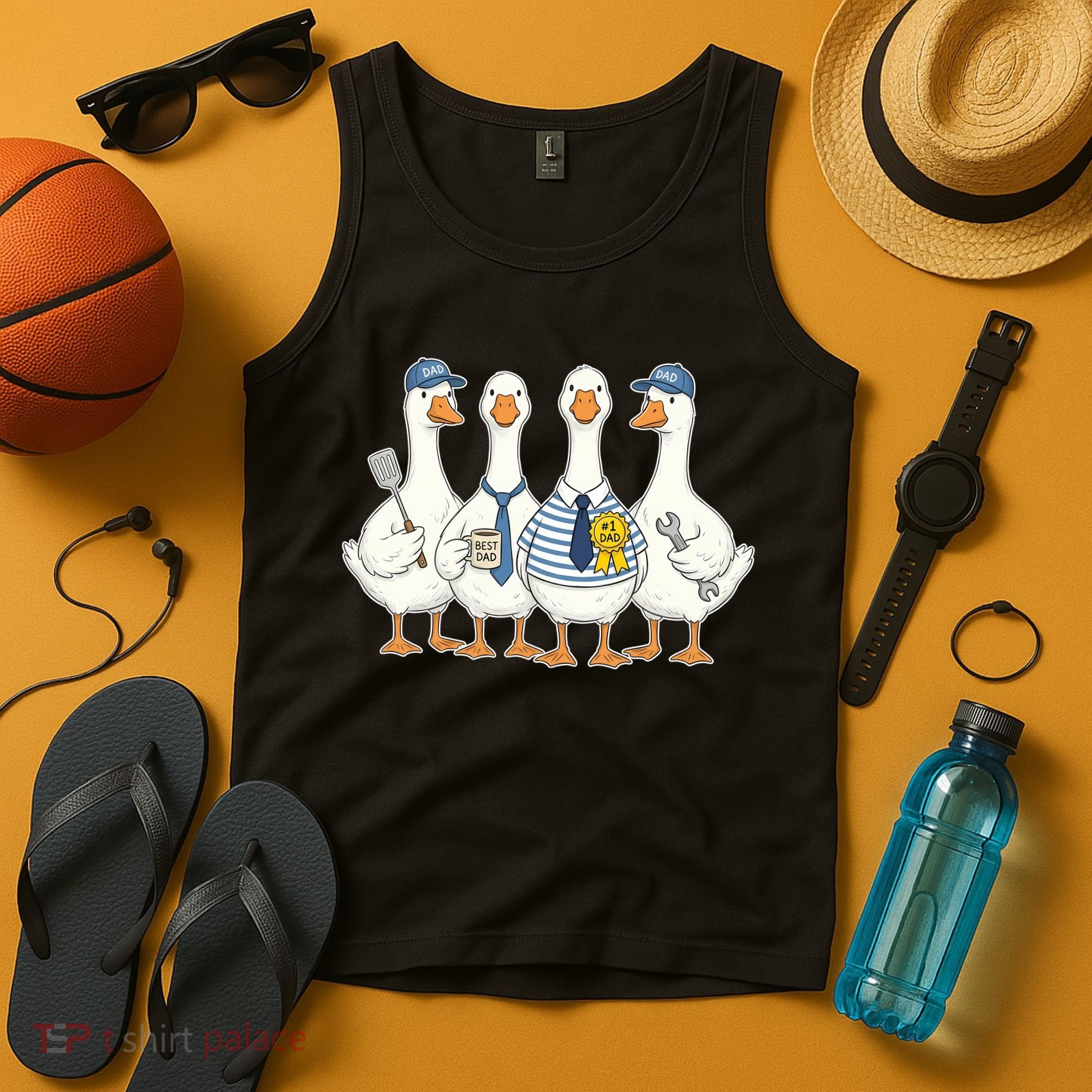Cute Funny Father's Day Goose Group Tank Top