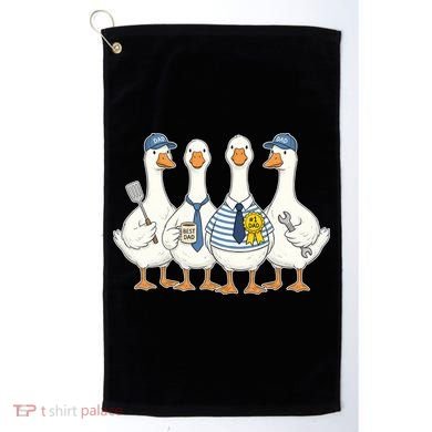 Cute Funny Father's Day Goose Group Golf Towel