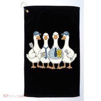 Cute Funny Father's Day Goose Group Golf Towel thumb 0