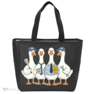 Cute Funny Father's Day Goose Group Tote Bag